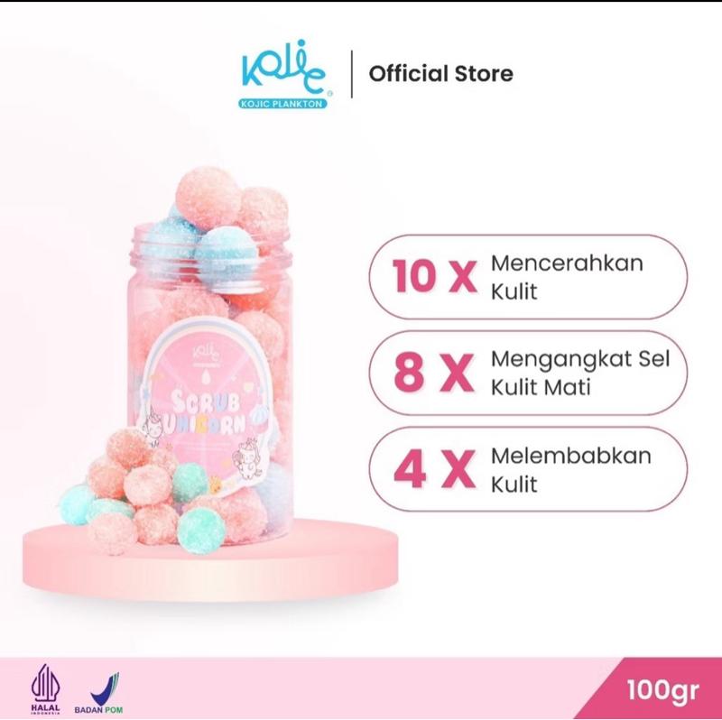 Product Introduction of Kojic Plankton Unicorn Scrub isi 3 BUTIR ECER Lulur 7