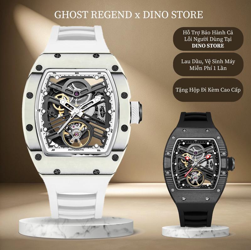  Đồng Hồ Cơ Nam Ghost Regend R2510 Phiên Bản Carbon Lộ Cơ Skeleton   Bảo hành chính hãng 5 năm- chống nước chuẩn 5 ATM   
