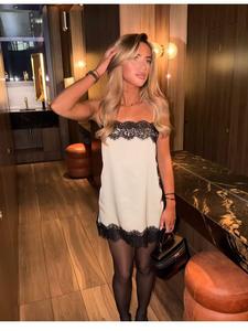 Blusa de satén con encaje para mujer, sin mangas, nueva, elegante y sexy, Ropa De Dormir Ropa De Dormir Ropa De Hogar