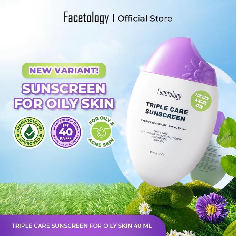 Facetology Triple Care Sunscreen For Acne & Oily Skin SPF 40 PA+++ 40ML 0