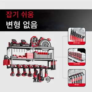 Power Tool Rack 3-Layer Heavy Duty Tool Cabinet Electric Drill Holder Wall Mount Organizer Workshop Screwdriver Storage Shelf