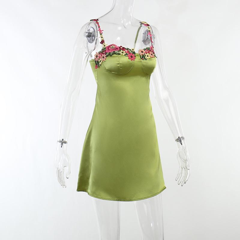 Product Introduction of JY22601PF Embroidered lace Satin Surface Hip Wrap Dress 8