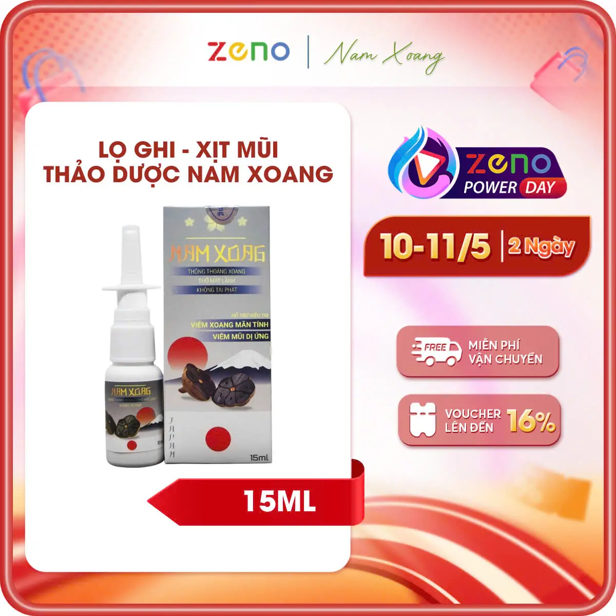Xịt mũi thảo dược NAM XOANG (màu ghi vàng Cấp 1) - Hương Thảo Dược Mát Lành, Thư Giãn Cho Mũi