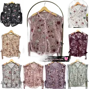 VEST BRUKAT TILE GARDEN / TILE GARDEN / VEST ROMPI GARDEN Outer Atasan Wanita Motif