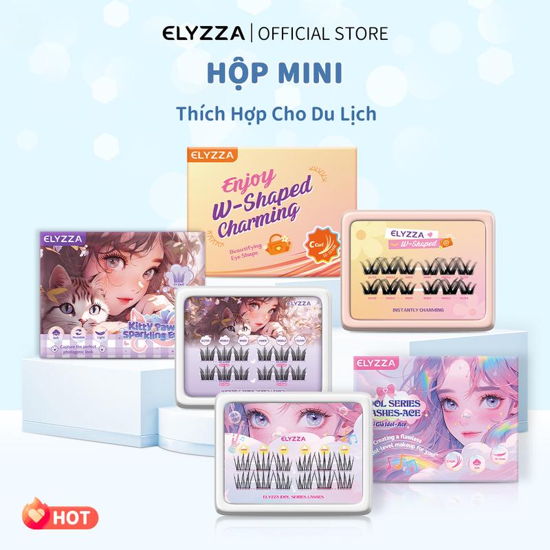 ELYZZA Mi Giả Móng Vuốt Mèo (10-12mm), Mi Giả Idol Kpop 10-12mm, Sợi Mi Mắt Cáo Có Thể Tái Sử Dụng Nhiều Lần, Mi Chùm Dễ Gắn, Mi Cụm Dễ Dùng, Mắt To Tự Nhiên