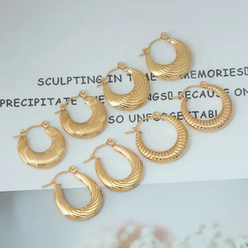 Stainless steel cross-border fashion temperament all match personality simple geometric U-shaped women's gold earrings