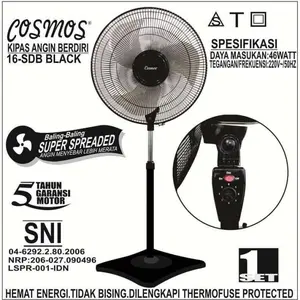 Kipas Angin COSMOS 16-SDB Berdiri 16 inch 16-SDB / Stand Fan garansi resmi