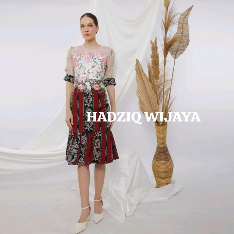 DRESS TENUN TILE BORDIR GARDEN TEBAL Wanita 3