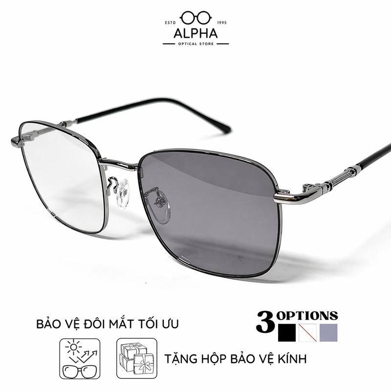 Mã 72502- giành cho học sinh, sinh viên phù hợp cho nam và nữ, mắt kính đổi màu dưới nắng ngăn UV400, chất liệu kim loại