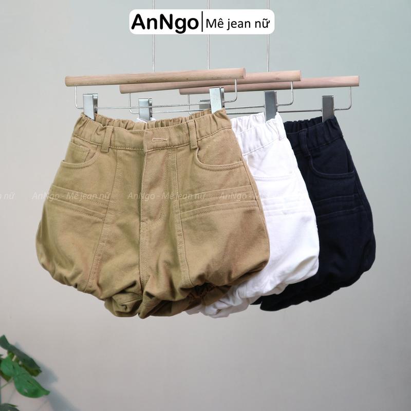  Quần short bí nữ đùi phồng lưng chun cá tính có lớp lót thun mềm dễ mặc Anngo - AT558 