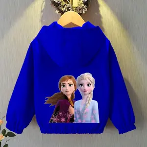 JAKET ANAK PEREMPUAN,JAKET PARASUT HOODIE GAMBAR ELSA DAN ANNA ,JAKET WATERPROOF ANAK PEREMPUAN BISA COD
