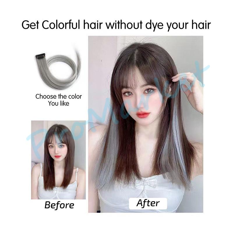 Wig Rambut Jepit Palsu Colourful Extention Wanita Pemanjang Rambut Palsu Warna Jepit / Wig Jepit Rambut Palsu Lurus Panjang Single Hair / Klip Wig Rambut Palsu Cewek Korea Warna 6