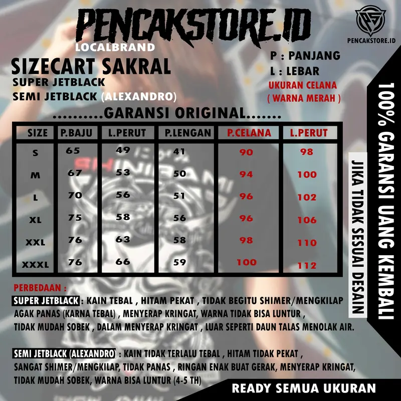 Sakral RESLETING PSHT SEMI JETBLACK DAN SUPER JETBLACK + BED IPSI DAN BENDERA free sticker 2