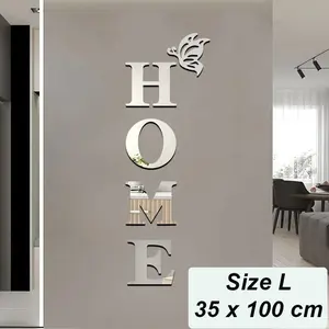 Ulul Stiker Dekorasi Dinding Home 3D Mirror Wall Sticker Acrylic - INU157