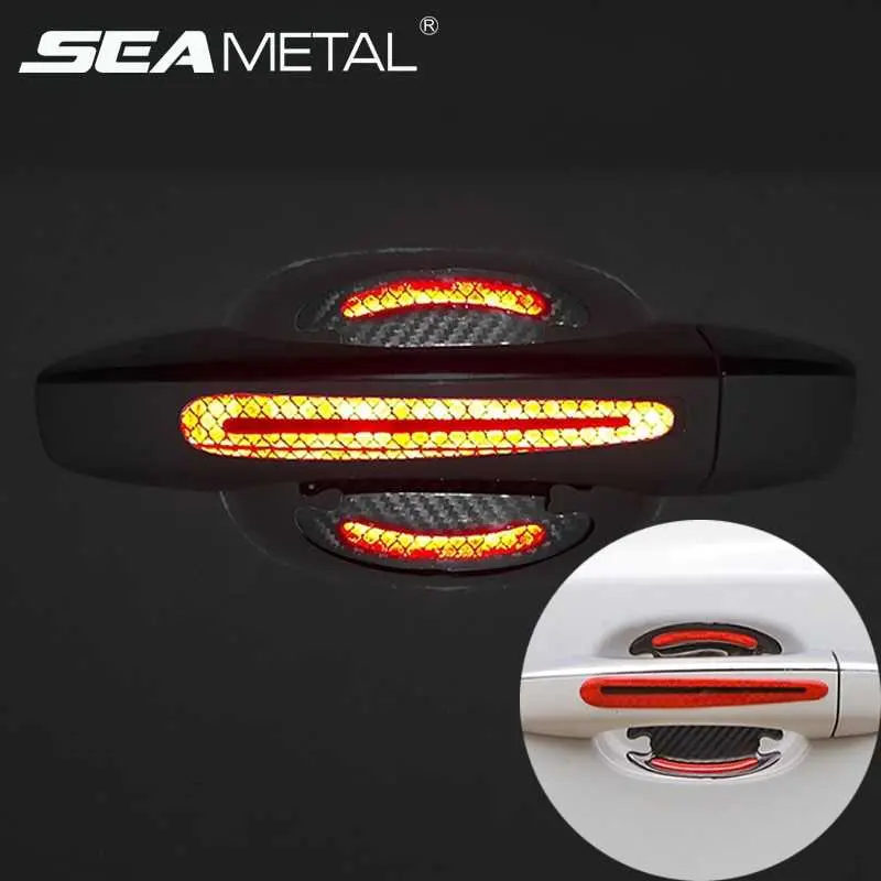 Sticker Reflective Gagang Pintu Mobil Car Scratch Resistant 4 PCS - 1184 Bumper sticker truck stiker  reflektif 5