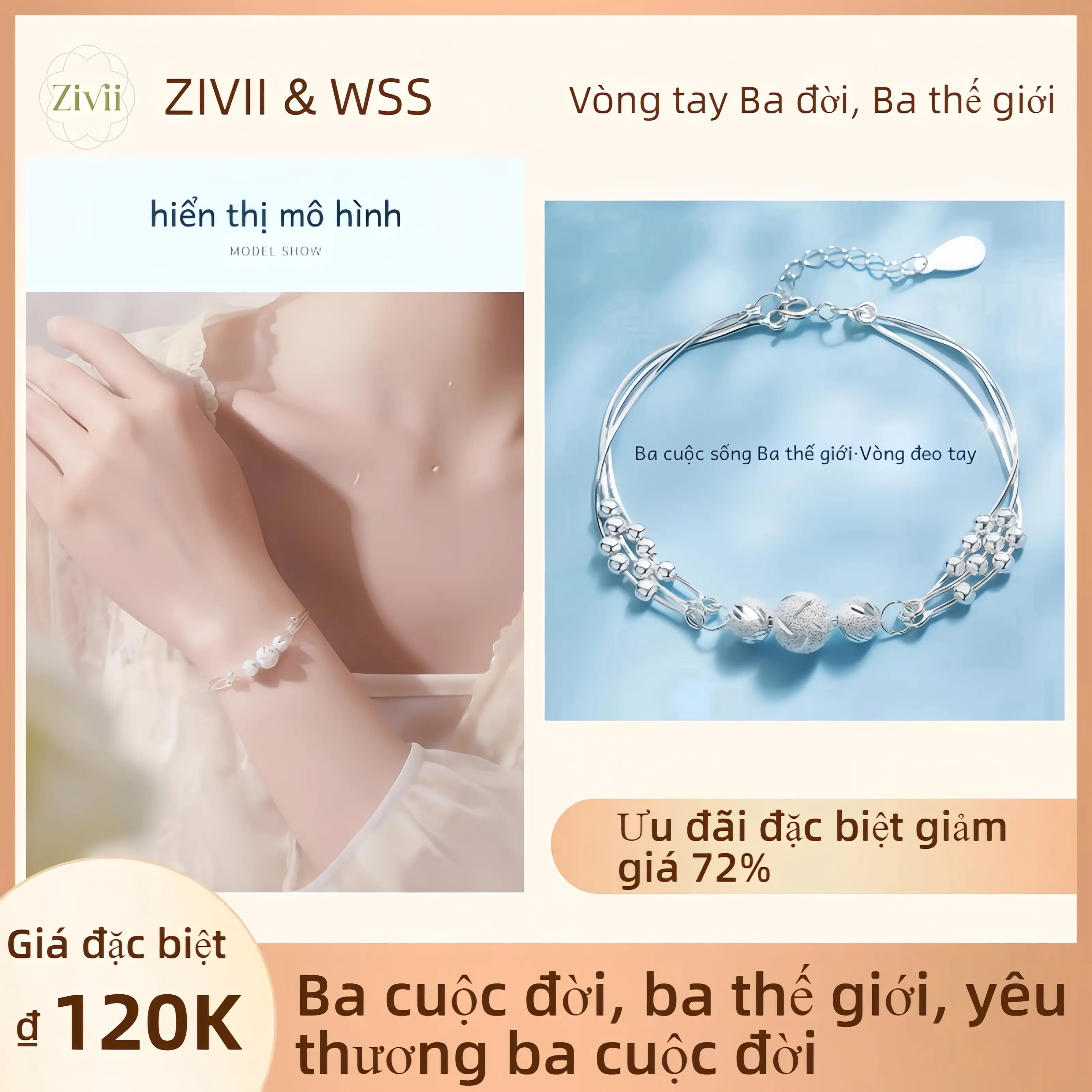 Khuyến mãi năm mới, Thanh toán khi nhận hàng, hội thảo vòng tay, vòng tay bạc 925 mạ bạc ba đời ba đời của phụ nữ, quà tặng hẹn hò, thân thiện với da không kích ứng, chiều dài 16mm + 5mm lắc bi panlens