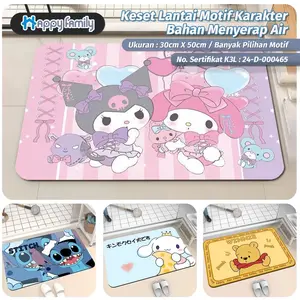 (HF) Keset Lantai Motif Karakter Lucu/Keset Polyester Anti Slip 30x50CM Anti Slip