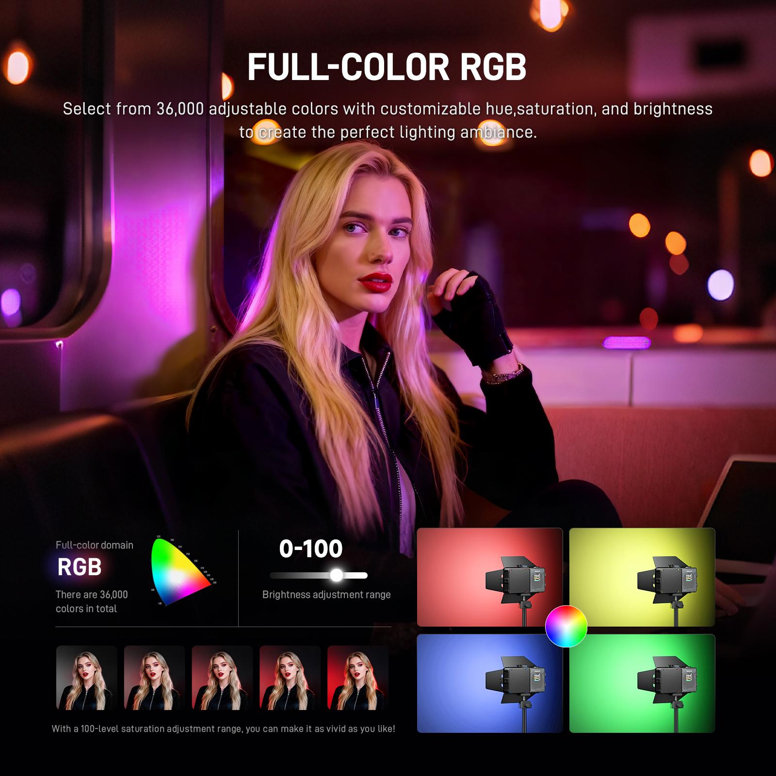 PHOTOOLEX X2077 Panel Light Combo Set RGB LED Lampu Studio 10000mAh dengan Power Bank Lampu Profesional untuk Vlog Live Streaming Camera