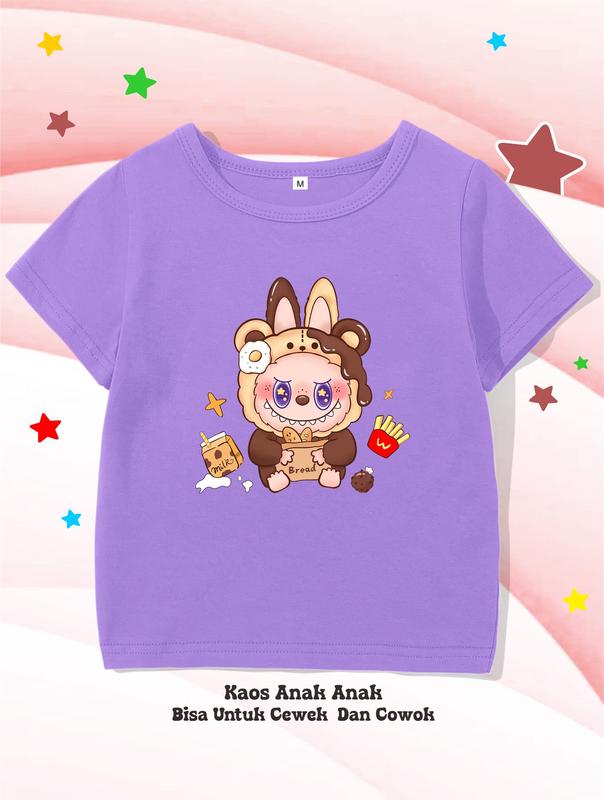 Chibi-chibi | LABUBU COKLAT | T-shirt Kids | Kaos anak cewek cowok Fashion 4