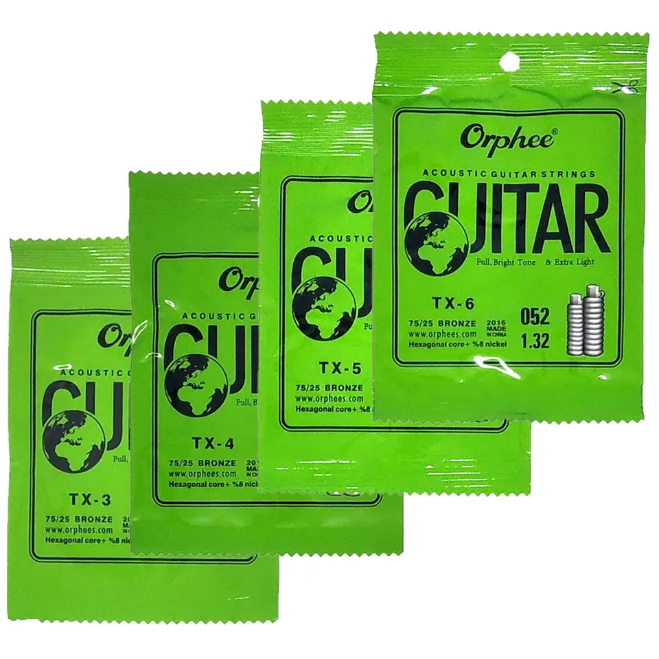 Orphee TX Senar Gitar Akustik String Satuan Ecer Ketengan Nomer 1 2 3 4 5 6 ukuran 010 011 012