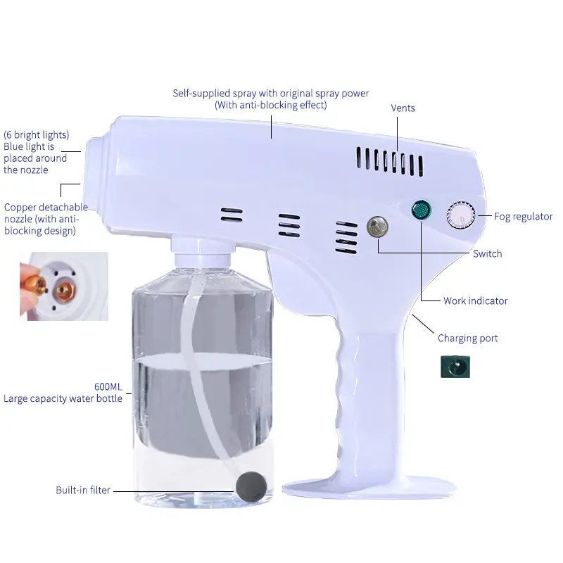 AS39 - 600ml Nano Steam Spray Wireless Household Disinfection Rechargeable Sprayer Fogger Machine 5