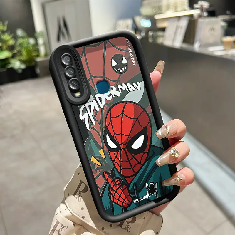Casing Hp Untuk VIVO Y17 Y15 Y12 Y12i Y3 Y3s 2020 Case HP Casing pola Spider-Man Kasing Softcase Silikon lunak Cesing Anti Drop Kesing