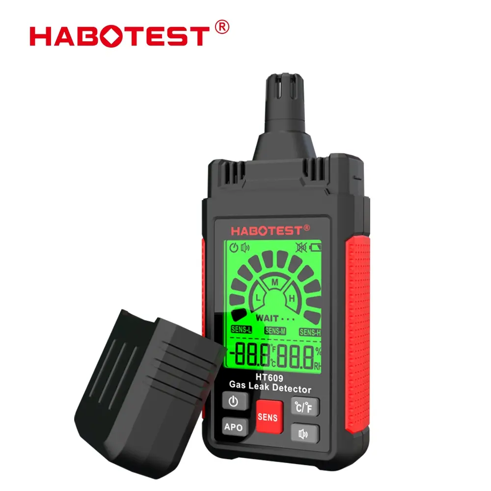 HABOTEST HT609 Portable Gas Leak Detector Alarm Combustible Gas Detector with Audible and Visual Alarm for All Types of Flammable Gases Propane Methane Natural Gas