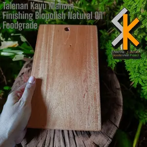 Talenan Kayu Mahoni 25x15 cm Tanpa Sambungan dengan Lubang Gantungan - Kitchenware cutting board Dapur