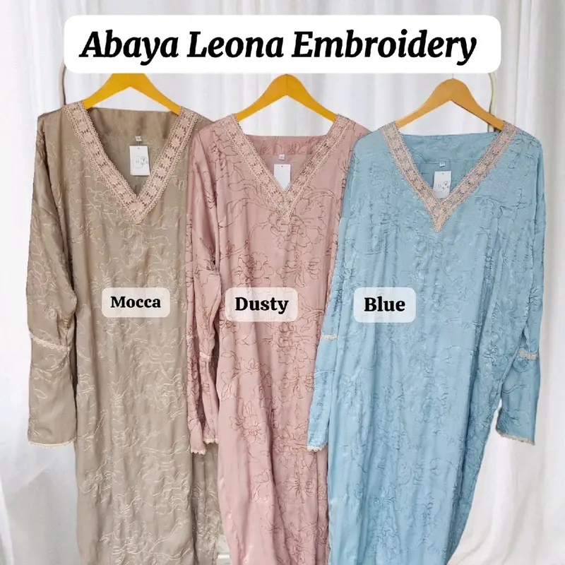Abaya Leoni Kain Silk Embroidery 1
