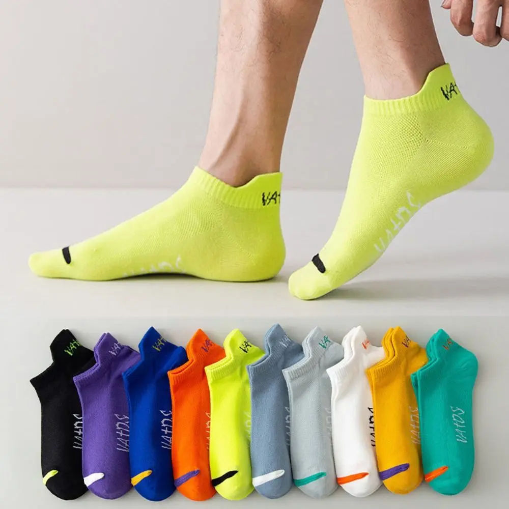 Sport Fitness Travel Bike Running Men Color Quick-Drying Arch Support Anti-friction Breathable Reinforced Heel Socks Athletic Sports Socks Short Low Cut Socks Ankle No Show Socks