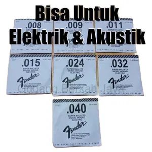 SENAR GITAR ELEKTRIK AKUSTIK FENDER NO. 1 2 3 4 5 6 SATUAN / 1SET