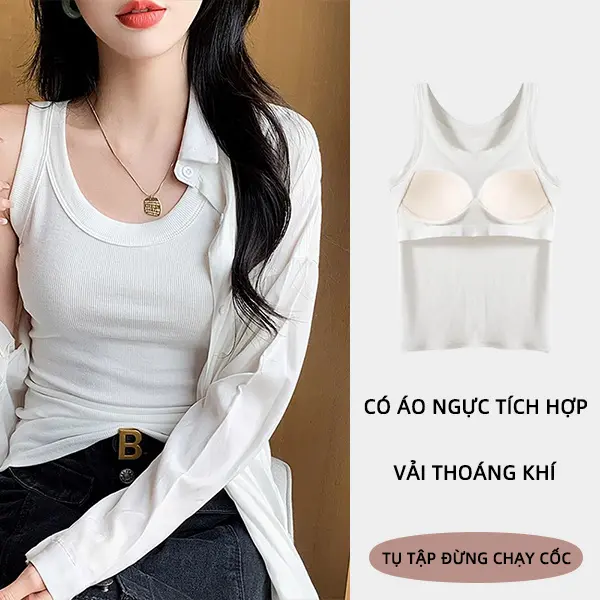 áo 2 dây kiểu mới áo ba lỗ cho nữ áo 2 dây có mút đệm ôm body đẹp sang chảnh áo yếm đồ nữ