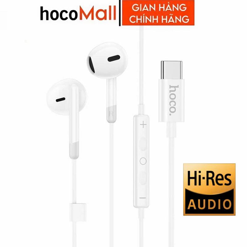  Tai nghe dây typec chính hãng Hoco âm thanh vòm chân thực chất liệu nhựa ABS + TPE bền bỉ dùng cho samsung xiaomi... 