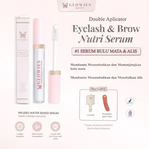 Glowies Serum Bulu Mata Serum Bulu Mata dan Alis Eyelash & Brow Nutri Serum Double Applicator Serum Penumbuh Alis dan Bulu Mata 4 ml Free Gifts Cermin & Pengukur Bulu Mata Water Based Serum Box Mascara Extract Maskara