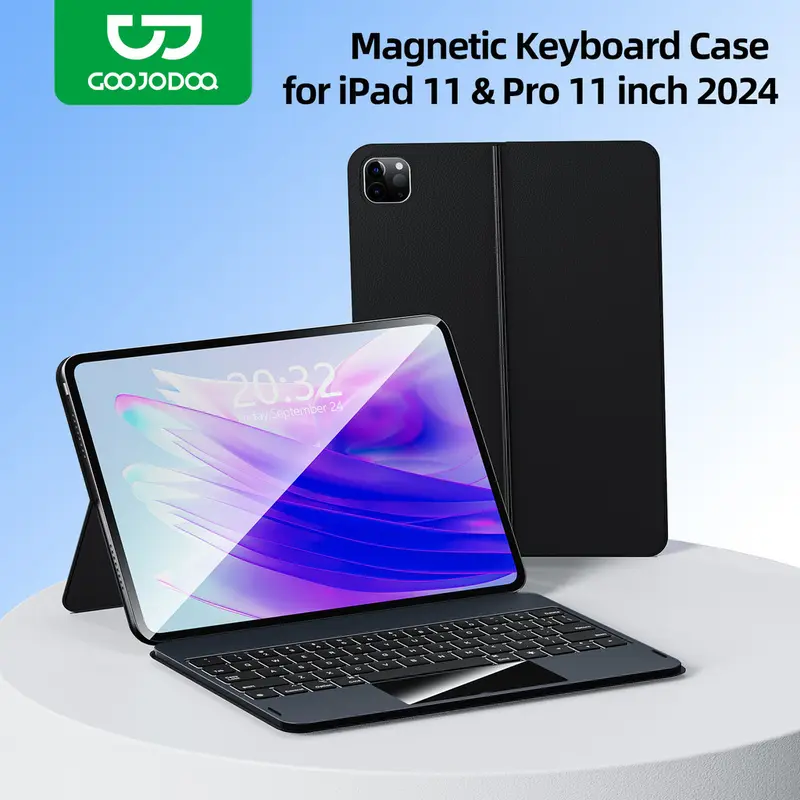 GOOJODOQ Protective Case and Keyboard Adjustable Angle Multifunctional Backlit Keyboard Waterproof and Stain Proof 0
