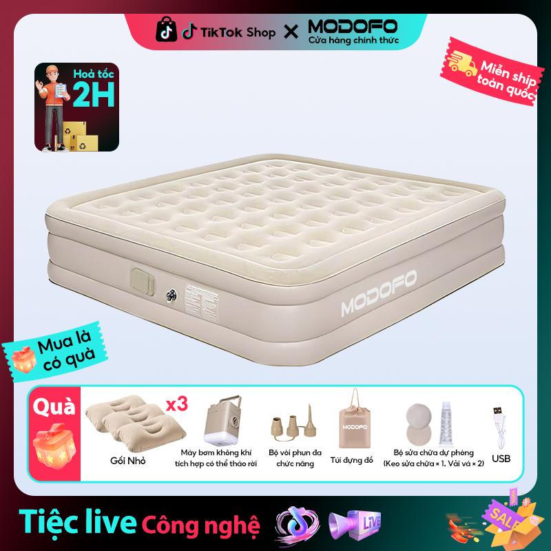 【Có hàng Nệm hơi tự bơm MODOFO Nệm hơi đơn đôi ba giường hơi có bơm điện Nệm hơi dày 40cm dùng trong gia đình hoặc cắm trại