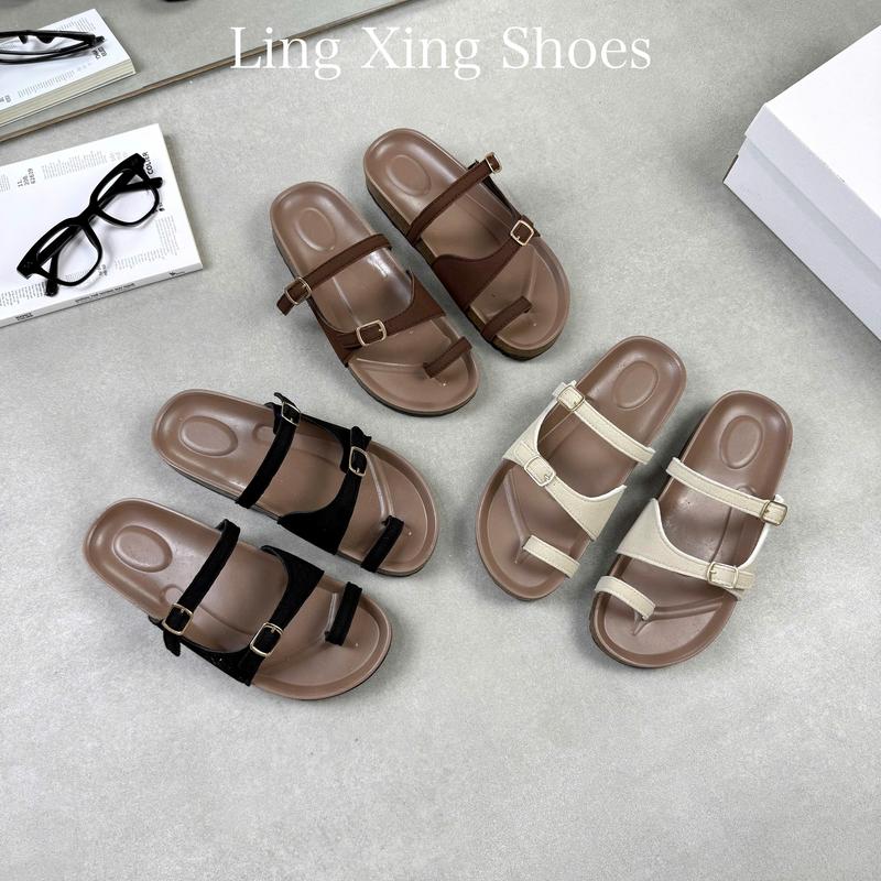 LÙI 1 SIZE Dép nữ quai ngang xỏ ngón chất da lộn mới 3 màu ENNY trẻ trung