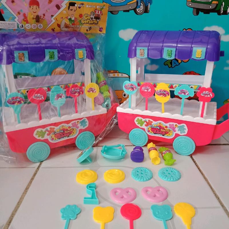 MAINAN GEROBAK PERMEN SET 3