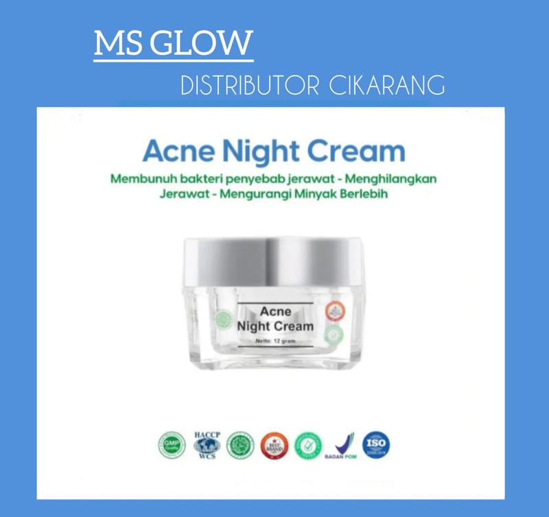 ALL  NIGHT  CREAM  MS  GLOW Mencerahkan Memutihkan Mengencangkan Wajah 5