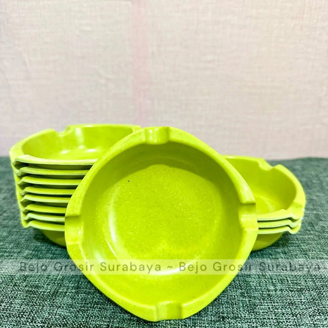 Asbak Melamin Bulat 10x3 cm Tebal Meishing - Warna Random