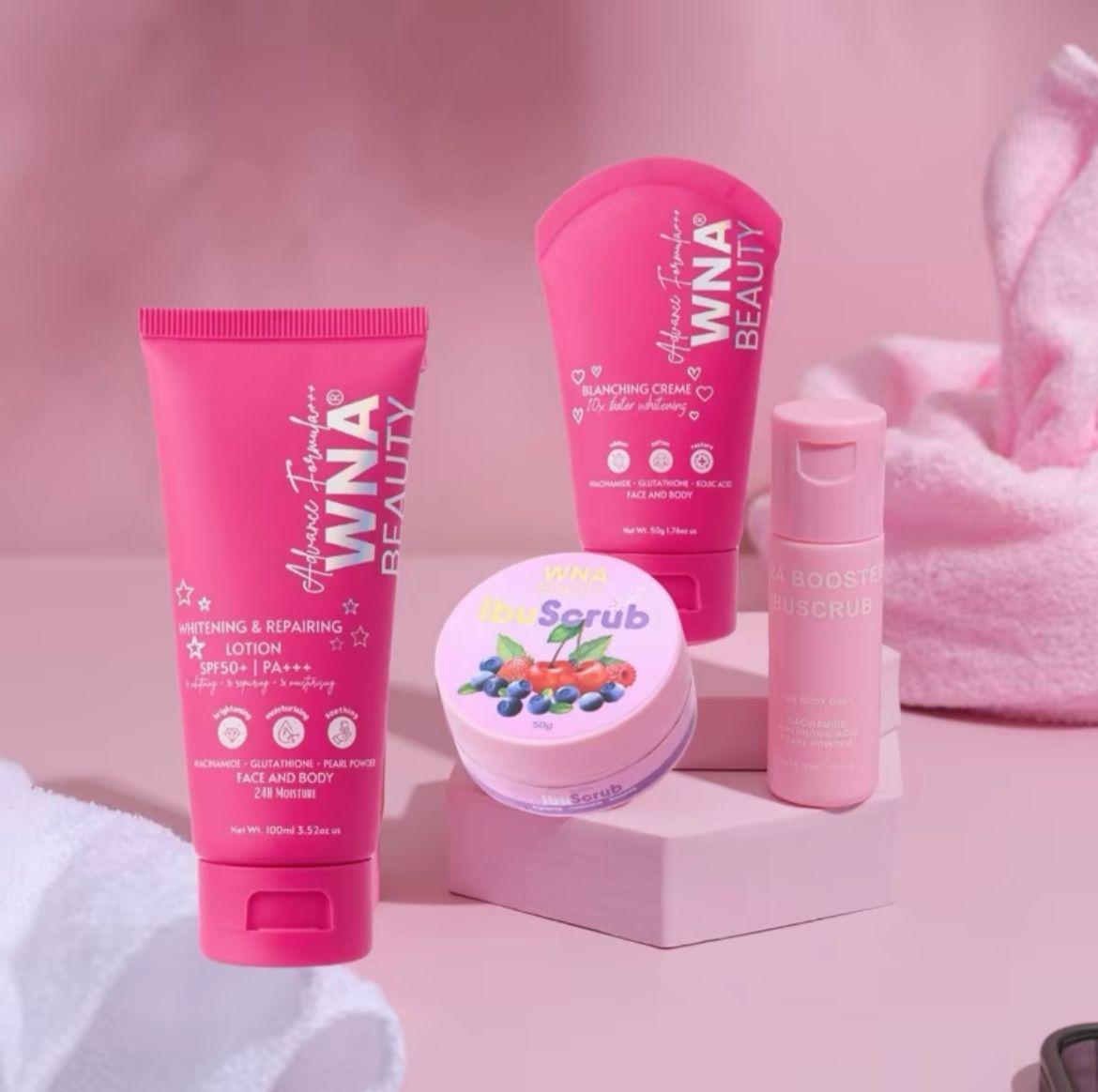 Set Bibik WNA (WNA ADVANCE LOTION + WNA ADVANCE BLANCHING CREME + BABY SCRUB + BOOSTER SCRUB)