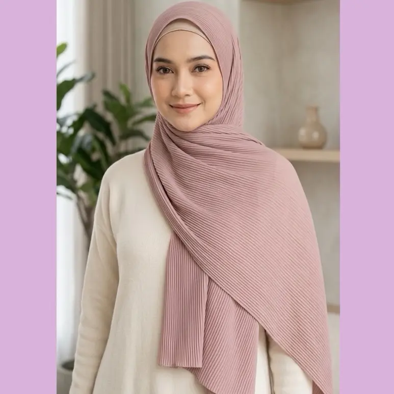 Pashmina prisket ceruty /pashmina prisket/pashmina prisket lidi Muslim Kerudung Jilbab Wanita