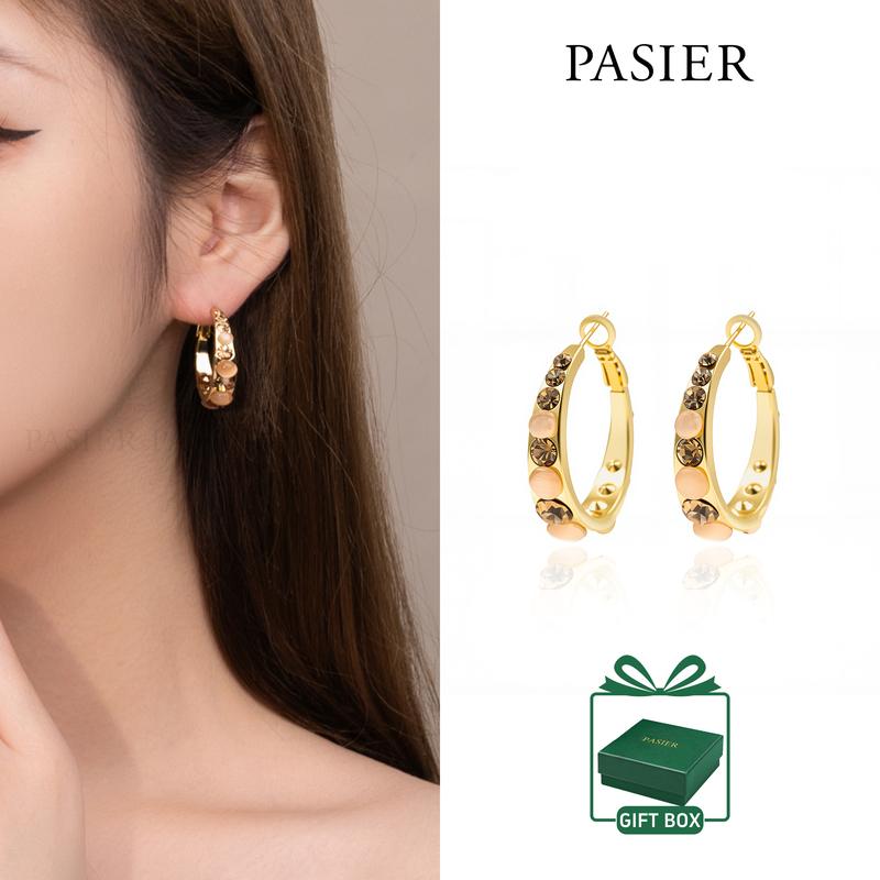  Bông Tai Đa Năng Phong Cách Pháp PASIER Cho Nữ Vòng Huggie Mạ Vàng Tối Giản Sang Trọng & Thanh Lịch Trang Sức Độc Đáo & Tinh Tế BD6678 