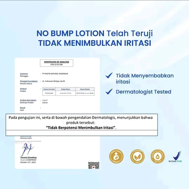 Rintik Skincare - No Bump Lotion / Lotion Tubuh Kulit Bruntusan , Jerawat Punggung Mencerahkan Kulit Efektif 2