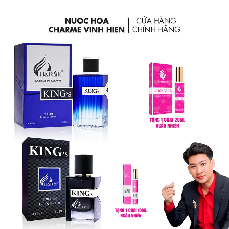 Nước Hoa Charme KING 100ml Tặng 1 Chai 20ml - Bản 60ml Tặng 1 Chai 10ml - Cosmetic Xịt Thơm Women - H R V E