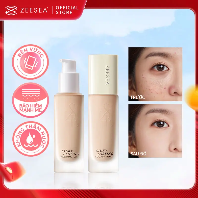 (COD)Kem nền Zeesea dạng lỏng che khuyết điểm kiềm dầu hiệu quả lâu trôi 20g/30g Cosmetic Nữ