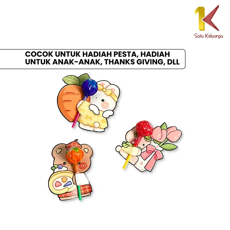 [COD] SK A93 Kartu Ucapan Permen Lolipop Card Motif Kartun Lucu 7
