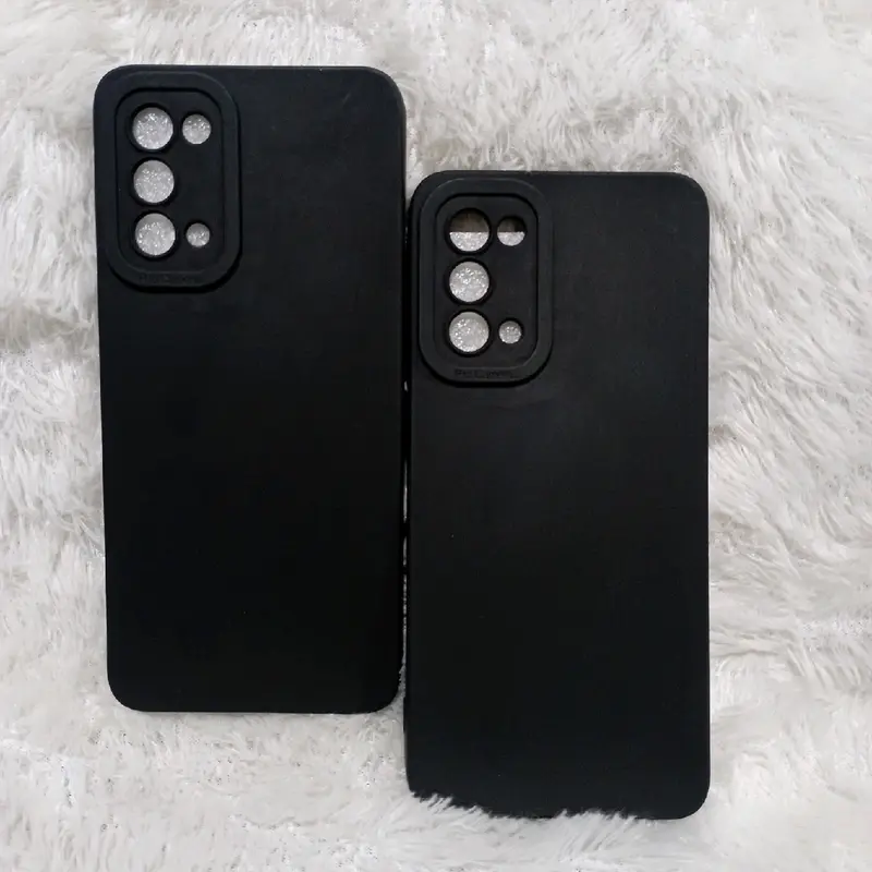 Softcase Casing OP RENO 5 Case silikon Macaron pro Camera bahan ful karet Hitam 2