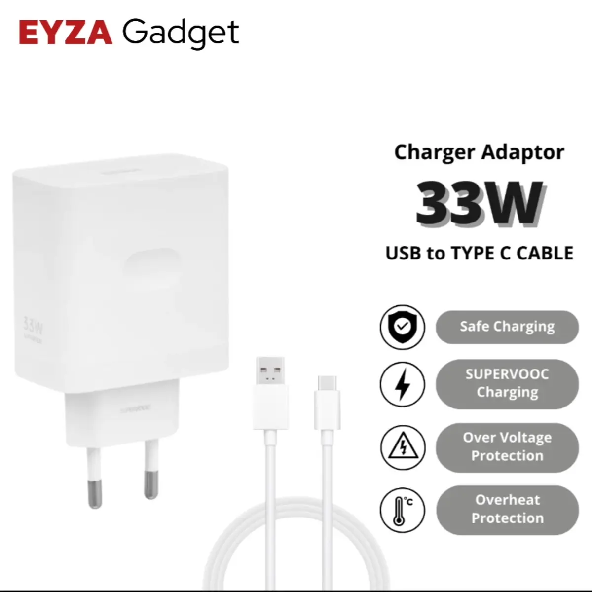 CHARGER RELME Original 33W SUPERVOOC - SUPERDART ADAPTOR + KABEL DATA TYPE-C