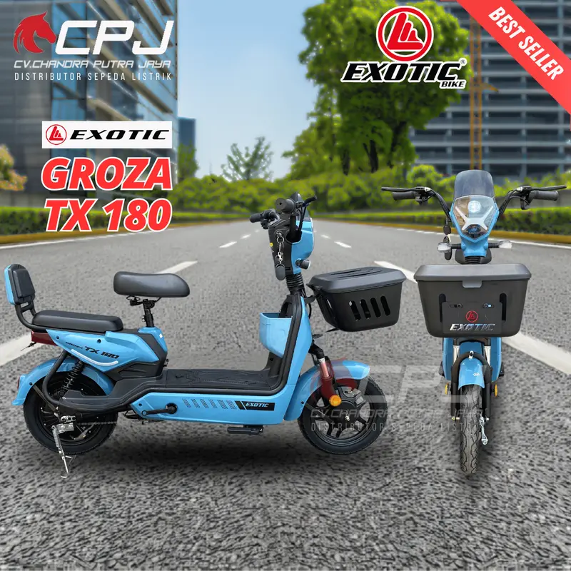 Sepeda Listrik EXOTIC GROZA TX 180 Terbaru 500 Watt Garansi Resmi 1